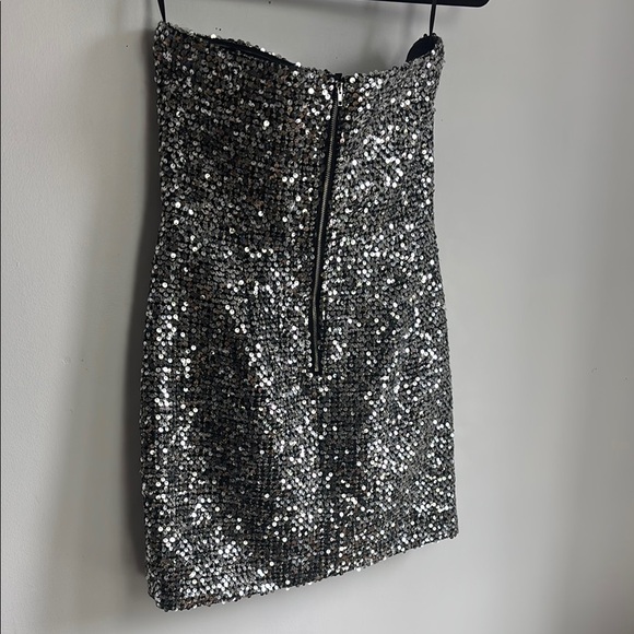 Glamorous Strapless Sequin Dress - Silver - Picture 5 of 5
